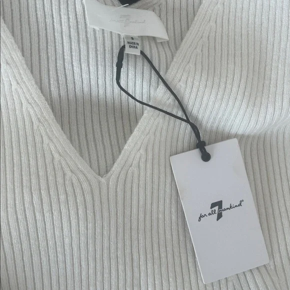 7 FOR ALL MANKIND CROP WOOL & CASHMERE-BLEND SWEATER TANK TOP - Picture 2 of 6